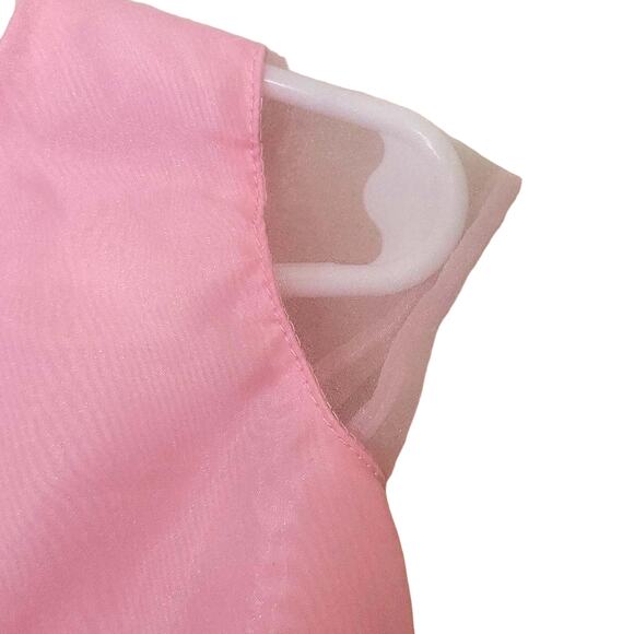 La Princess Sheer Pink Infant Girl Dress w/ Pink Rosettes 24 Months - Picture 4 of 10